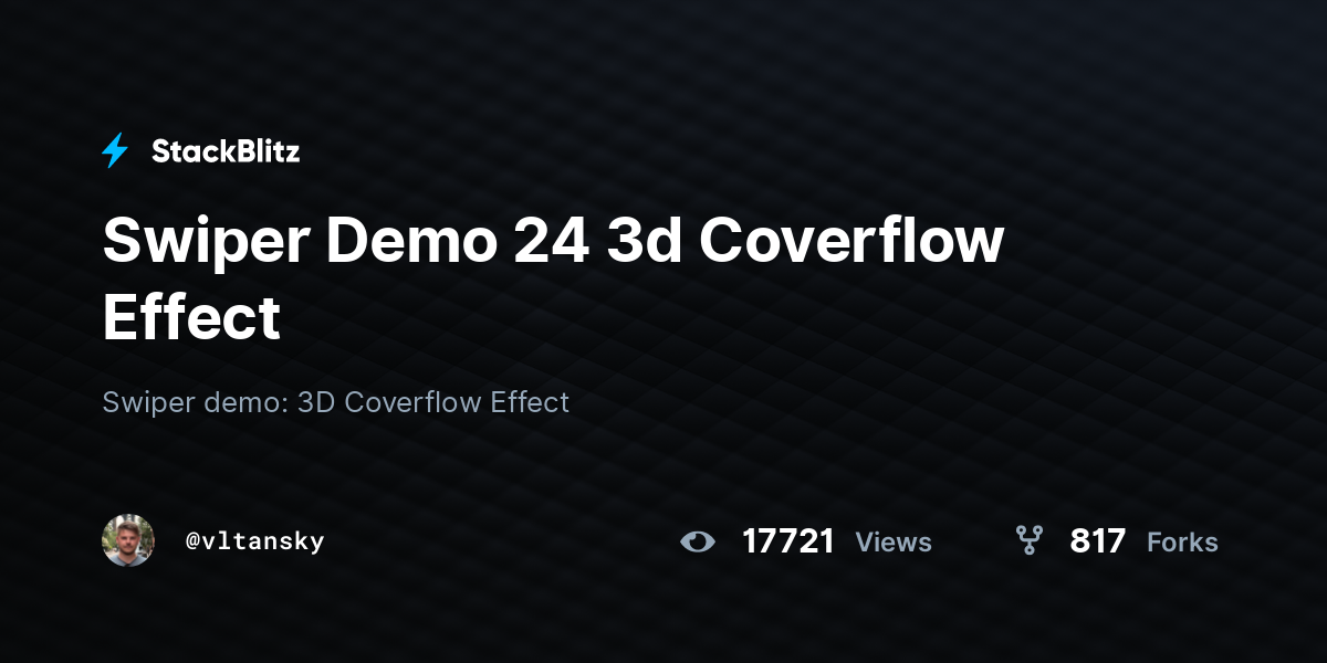 Swiper Demo 24 3d Coverflow Effect - StackBlitz