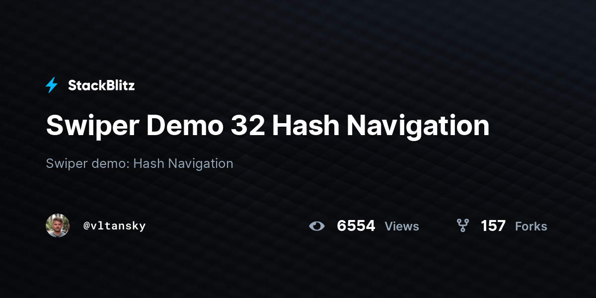 Swiper Demo 32 Hash Navigation - StackBlitz