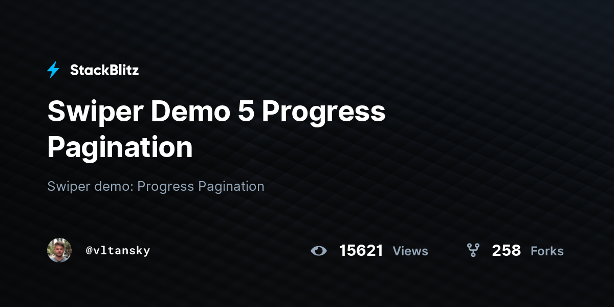 Swiper Demo 5 Progress Pagination - StackBlitz