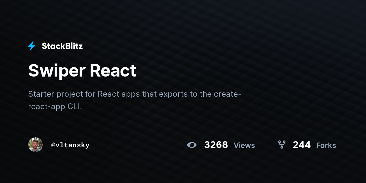 Swiper React - StackBlitz