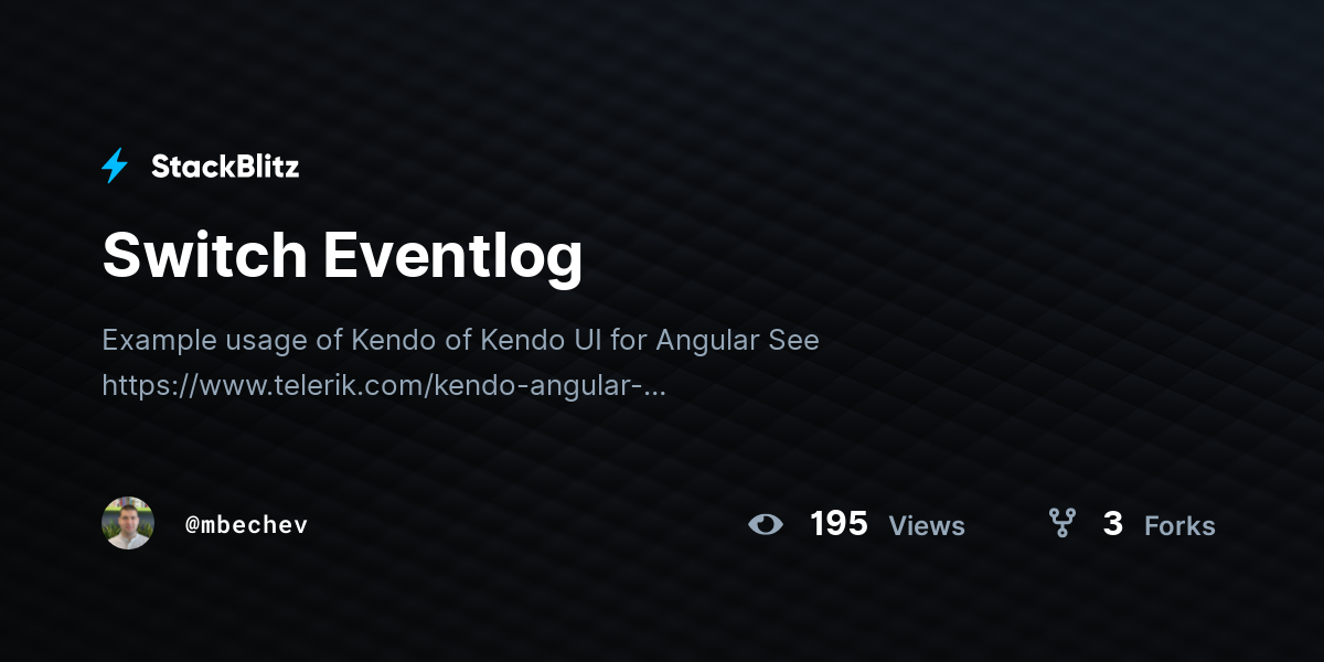 Switch eventlog stackblitz