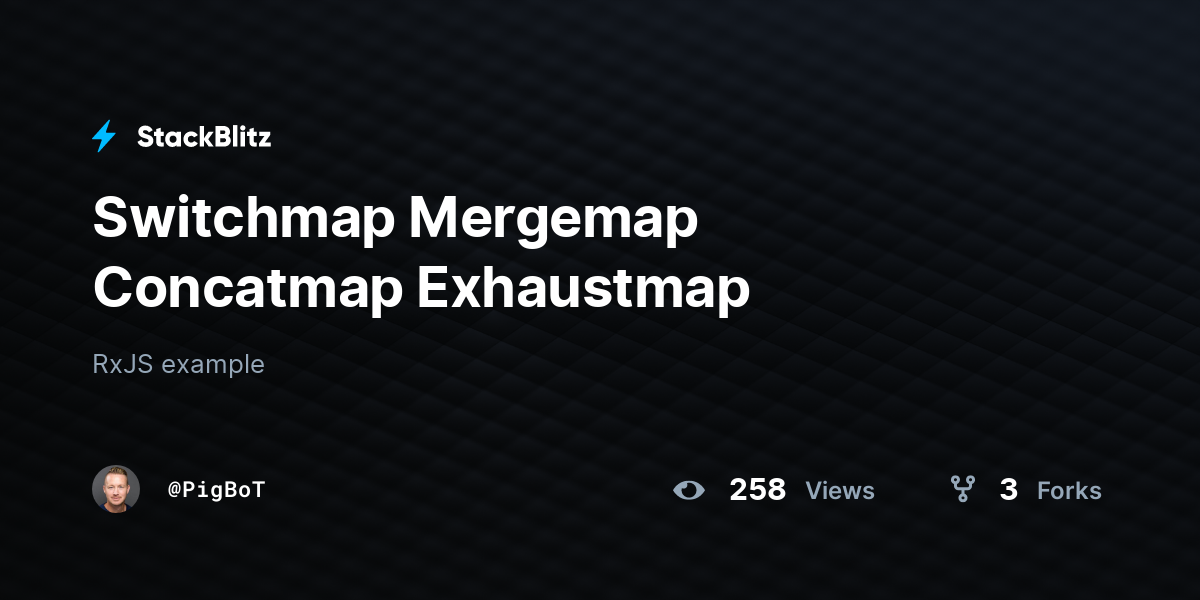 Switchmap Mergemap Concatmap Exhaustmap - StackBlitz