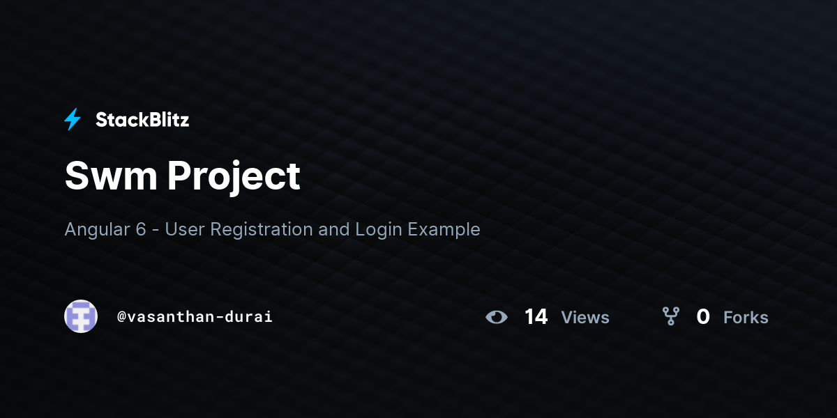 Swm Project - StackBlitz