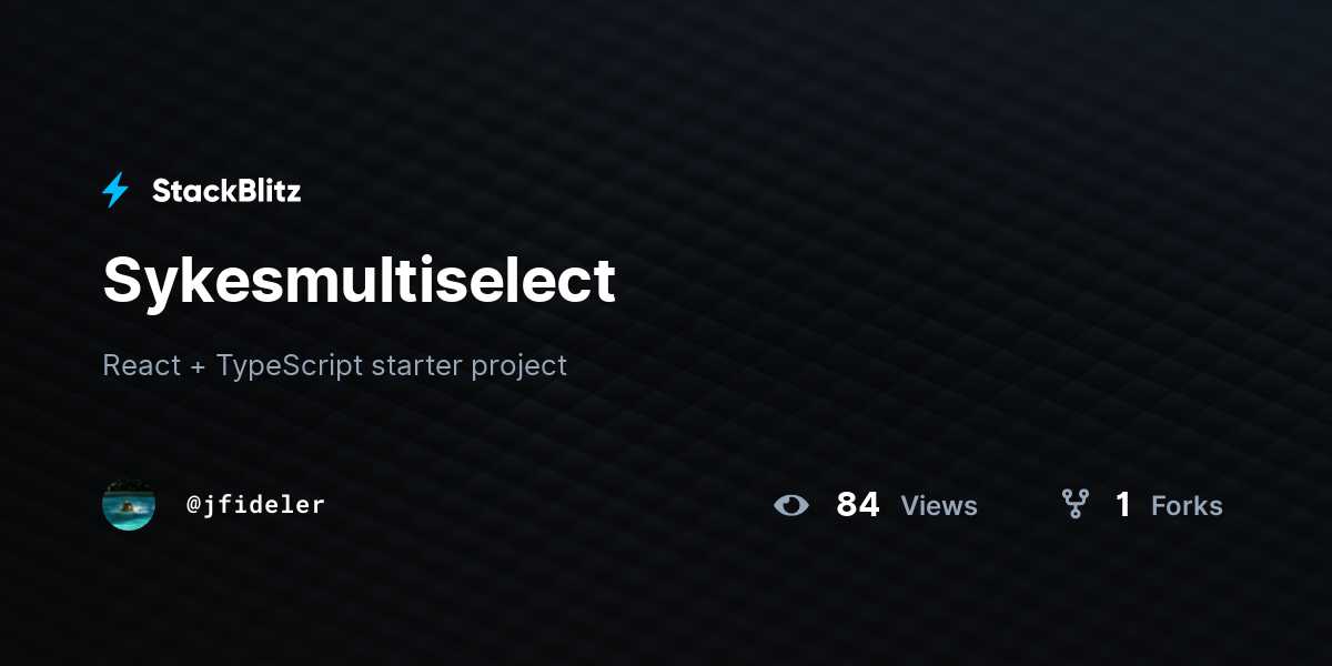 Sykesmultiselect - StackBlitz