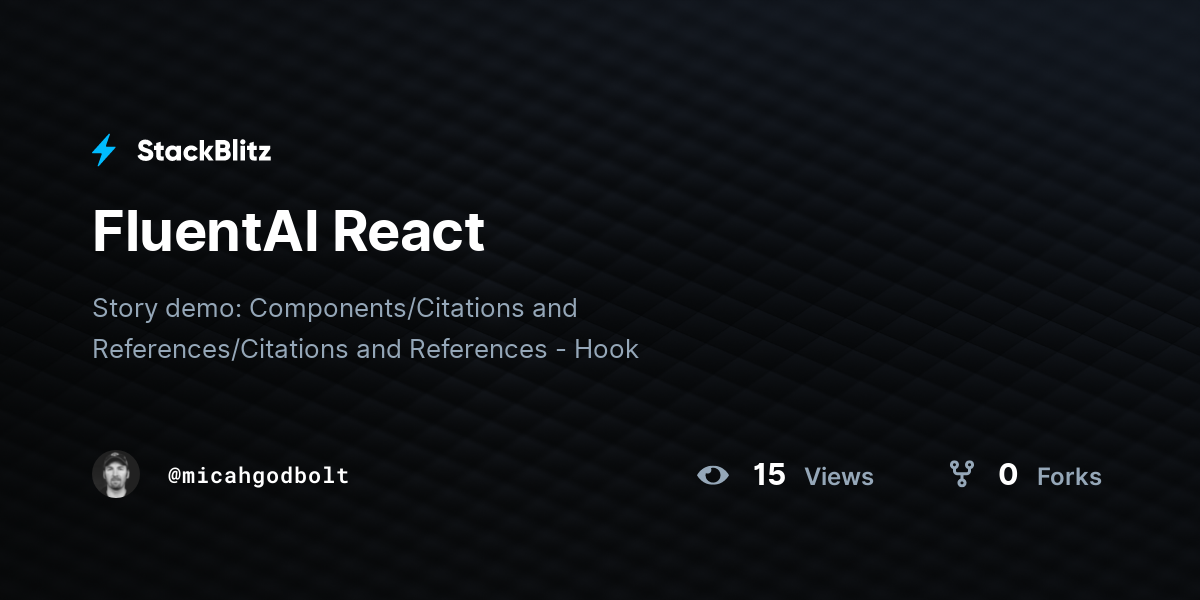 FluentAI React - StackBlitz