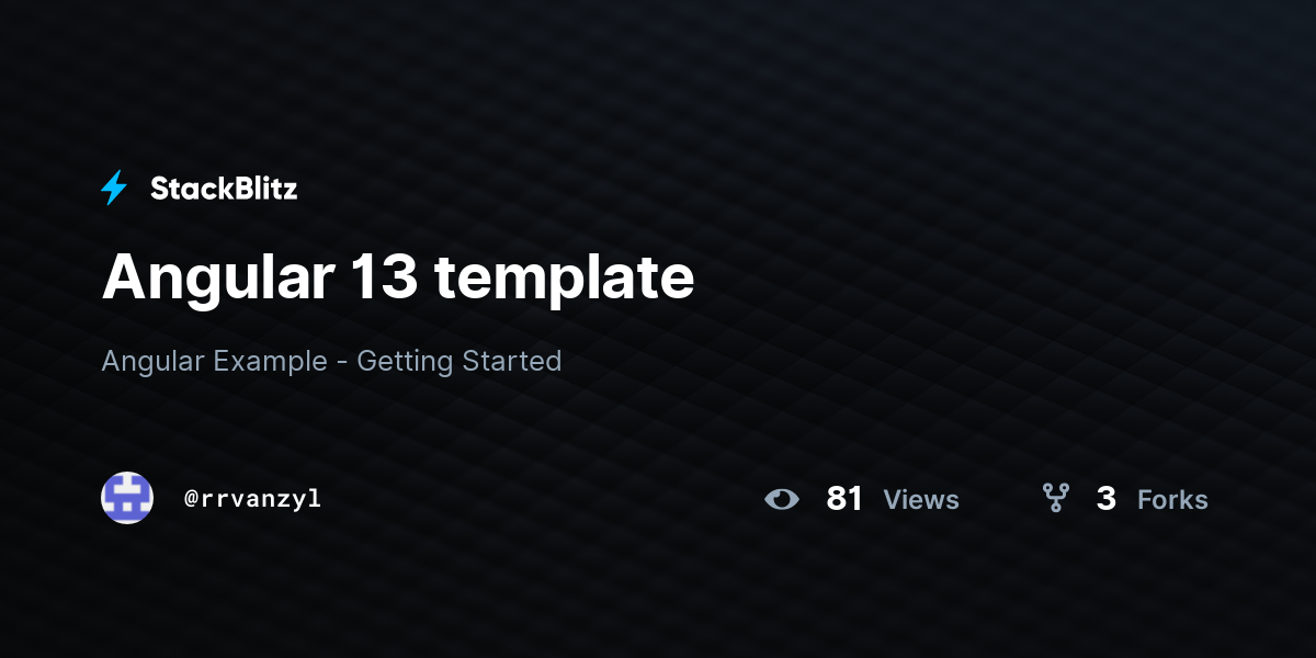 Angular 13 template - StackBlitz