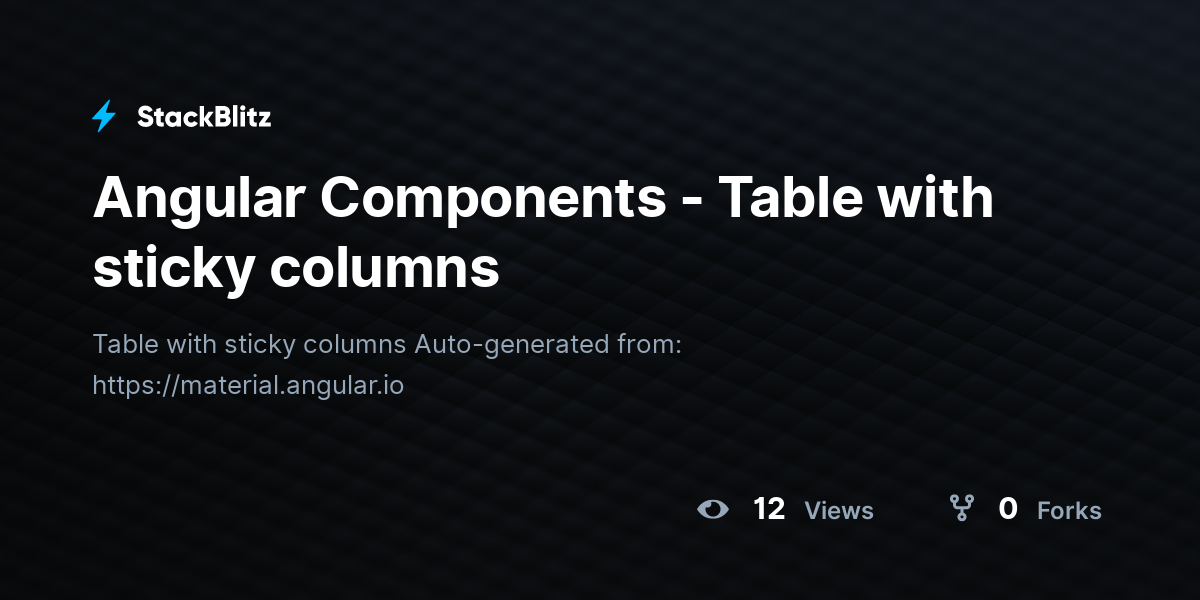 Angular Components - Table with sticky columns - StackBlitz