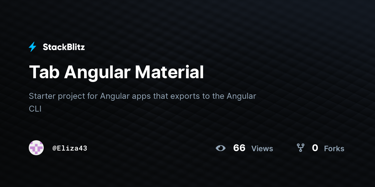 Tab Angular Material - StackBlitz