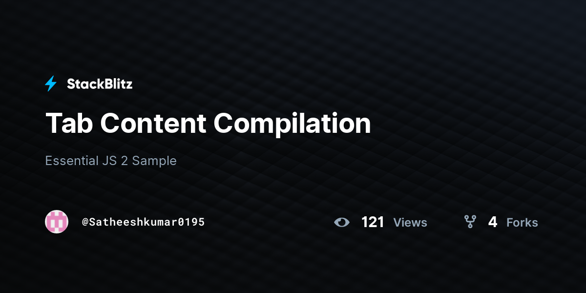 Tab Content Compilation - StackBlitz