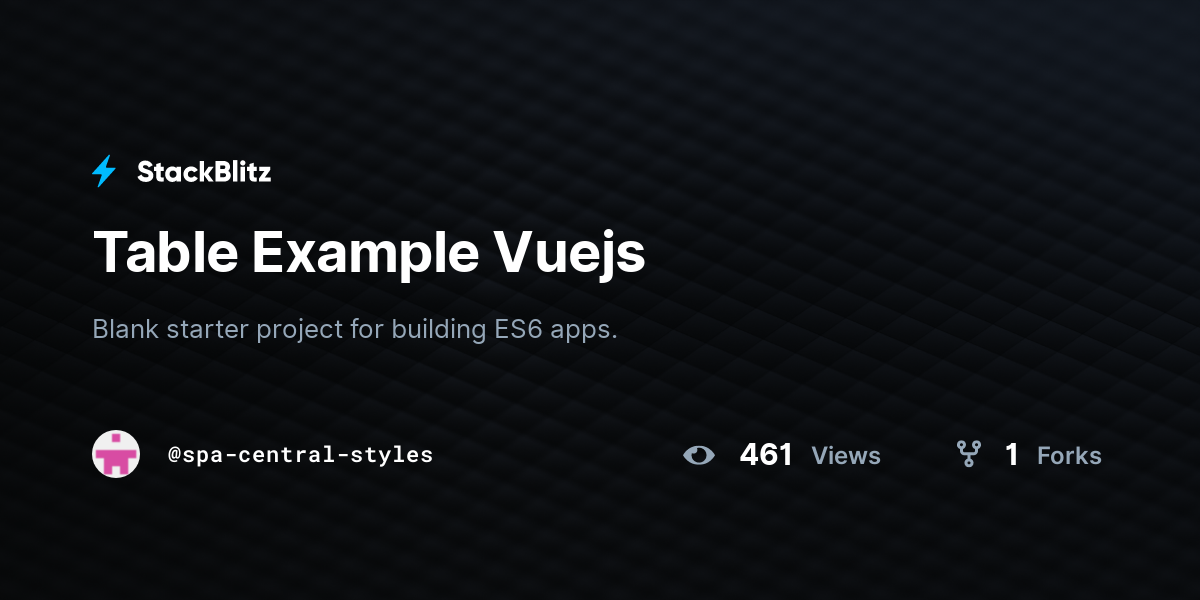Table Example Vuejs - StackBlitz