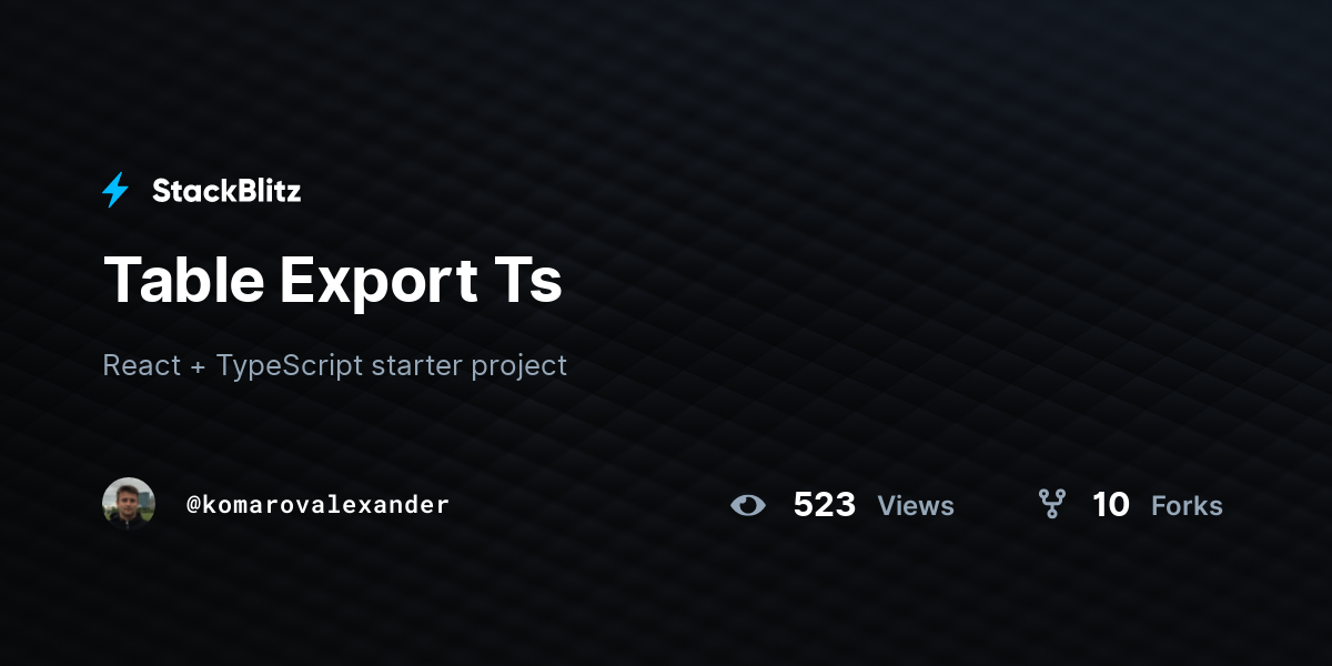 Table Export Ts - StackBlitz