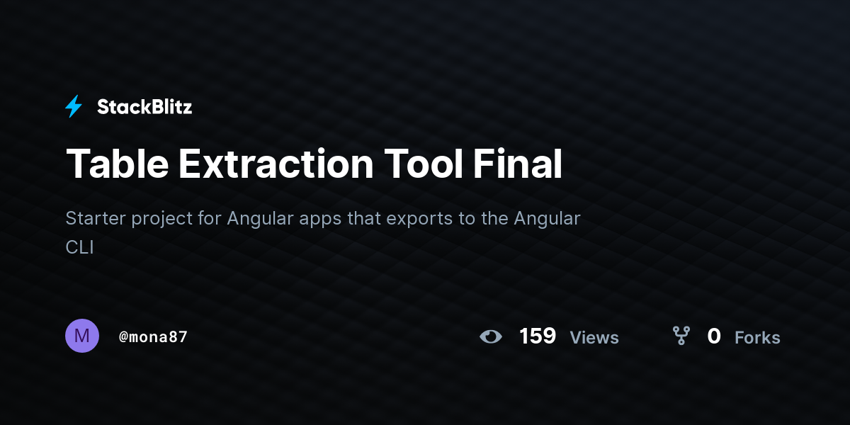 Table Extraction Tool Final - StackBlitz
