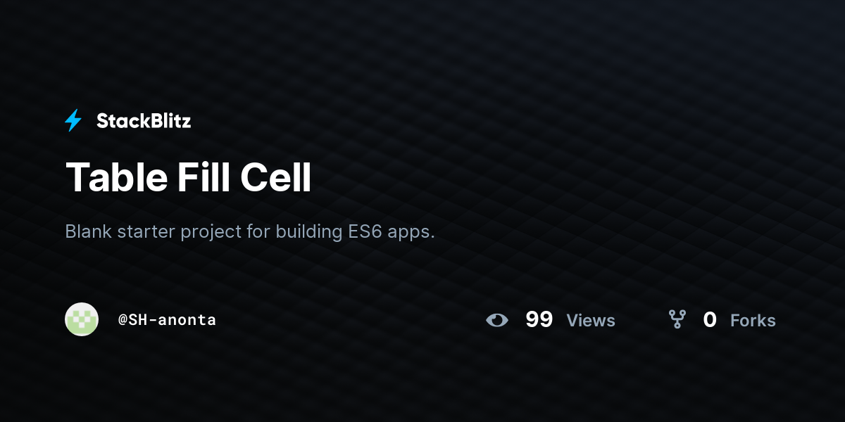 Table Fill Cell - StackBlitz
