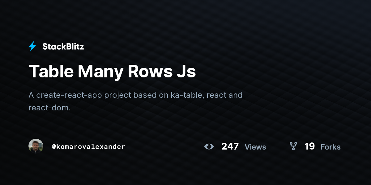 Table Many Rows Js - StackBlitz
