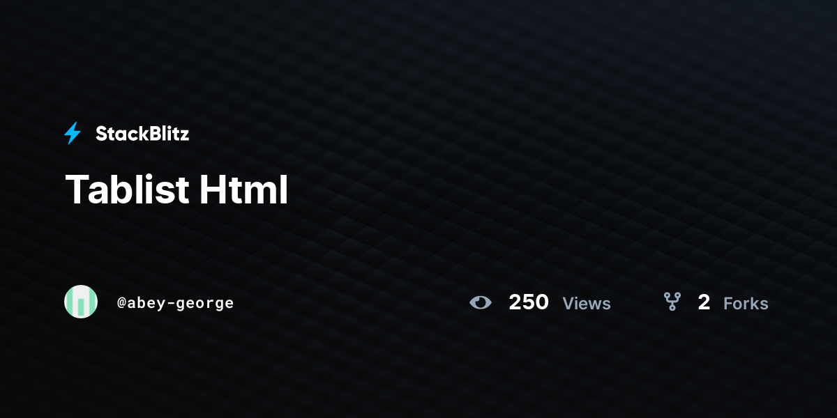 Tablist Html - StackBlitz