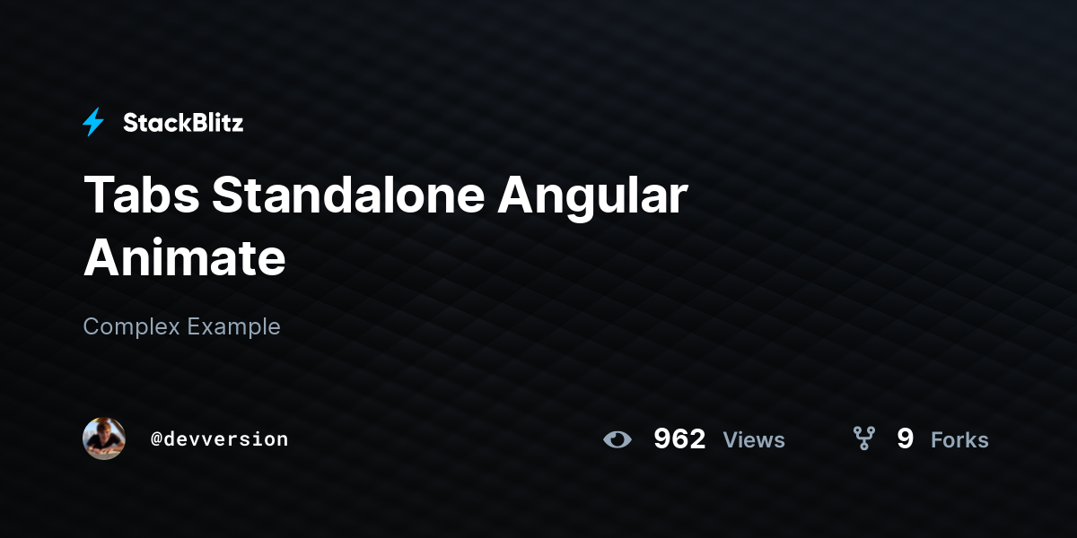 Tabs Standalone Angular Animate - StackBlitz