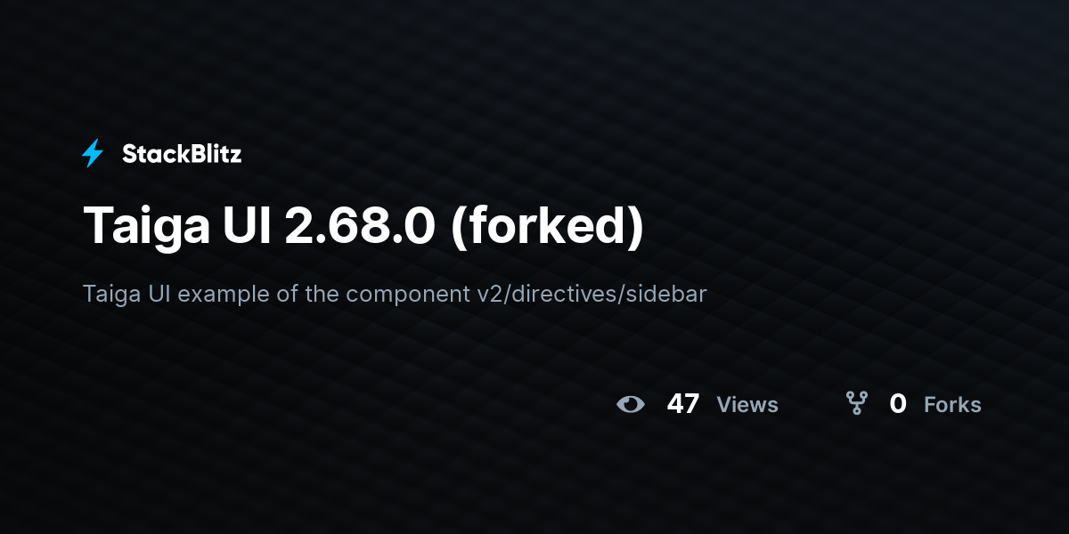 Taiga UI 2.68.0 (forked) - StackBlitz