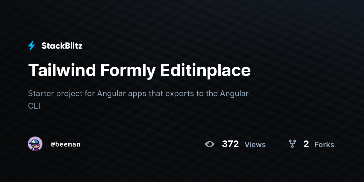 Tailwind Formly Editinplace - StackBlitz