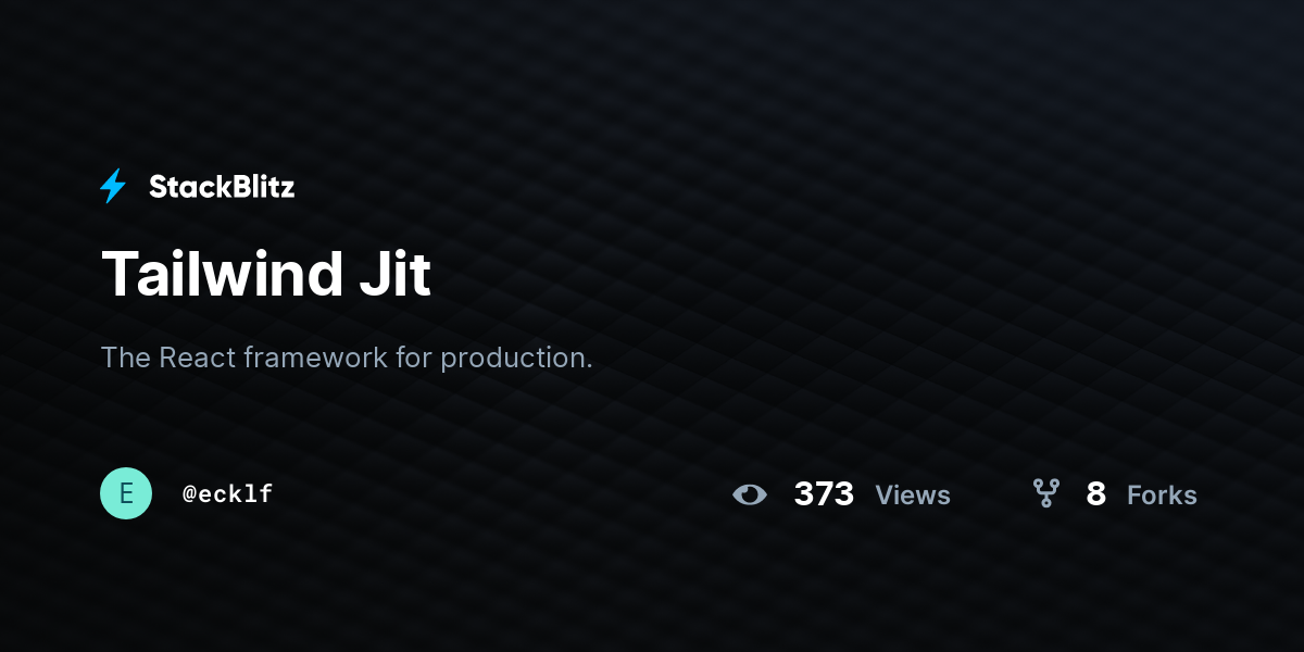 Tailwind Jit - StackBlitz