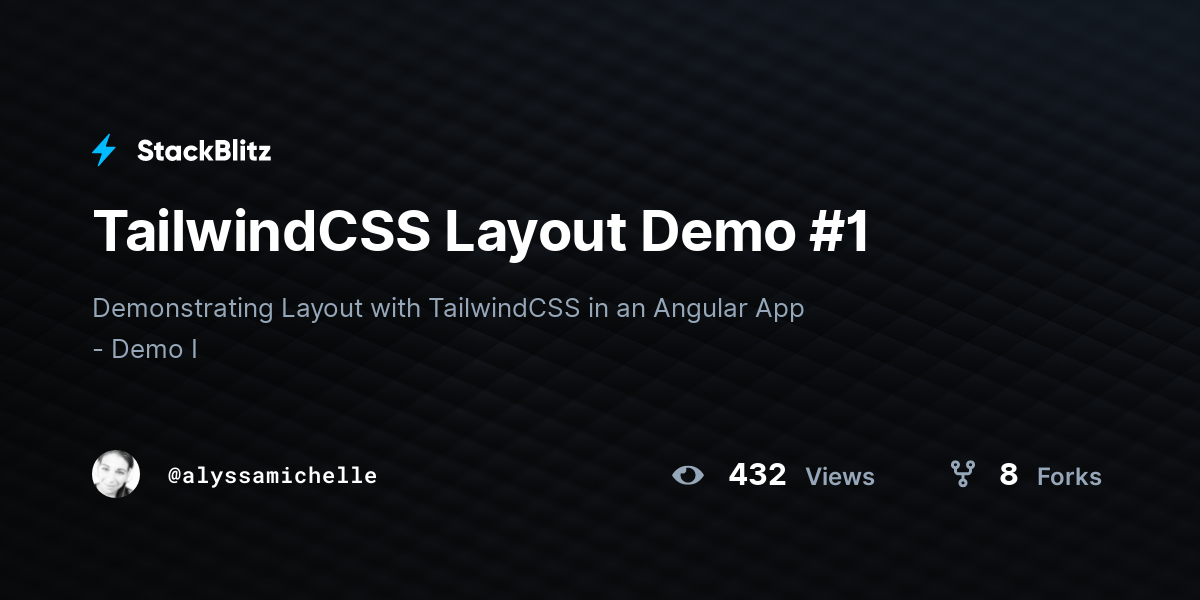 TailwindCSS Layout Demo #1 - StackBlitz