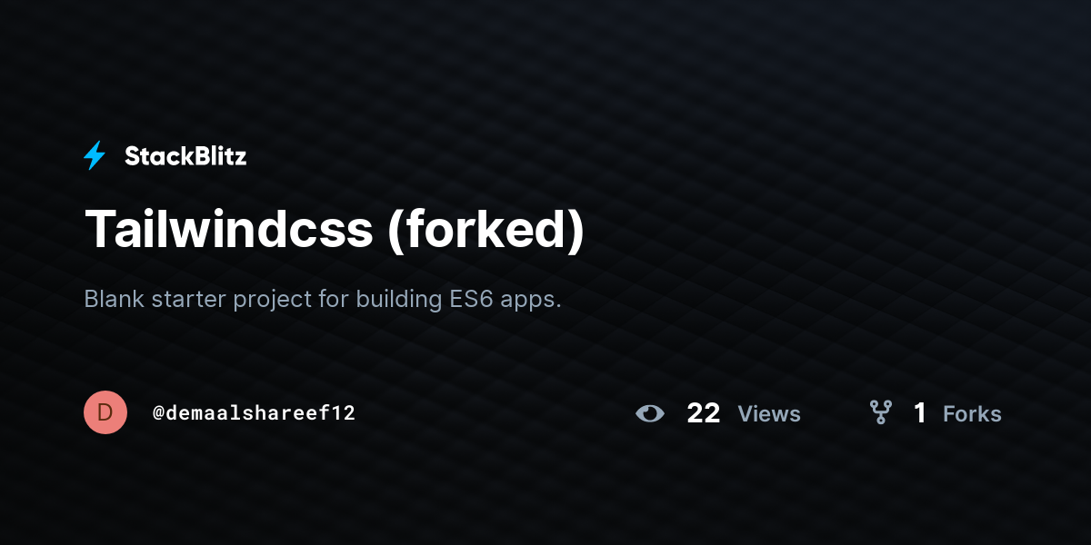 Tailwindcss (forked) - StackBlitz