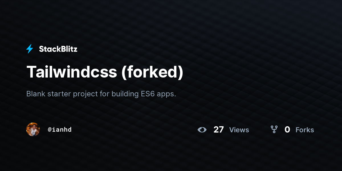 Tailwindcss forked stackblitz