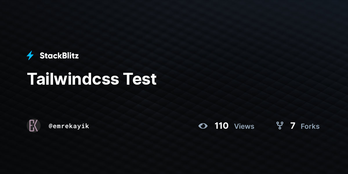 Tailwindcss Test - StackBlitz