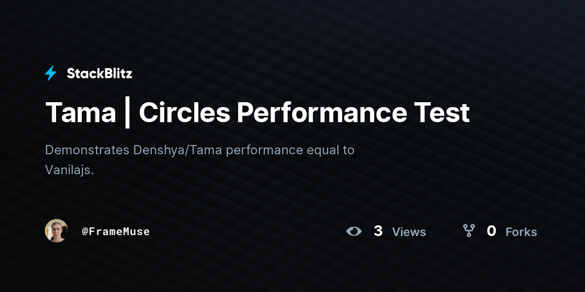 Tama | Circles Performance Test - StackBlitz