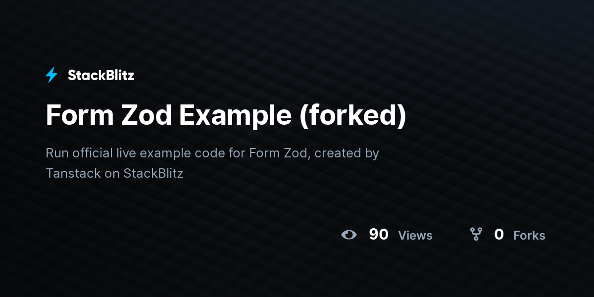 Form Zod Example (forked) - StackBlitz