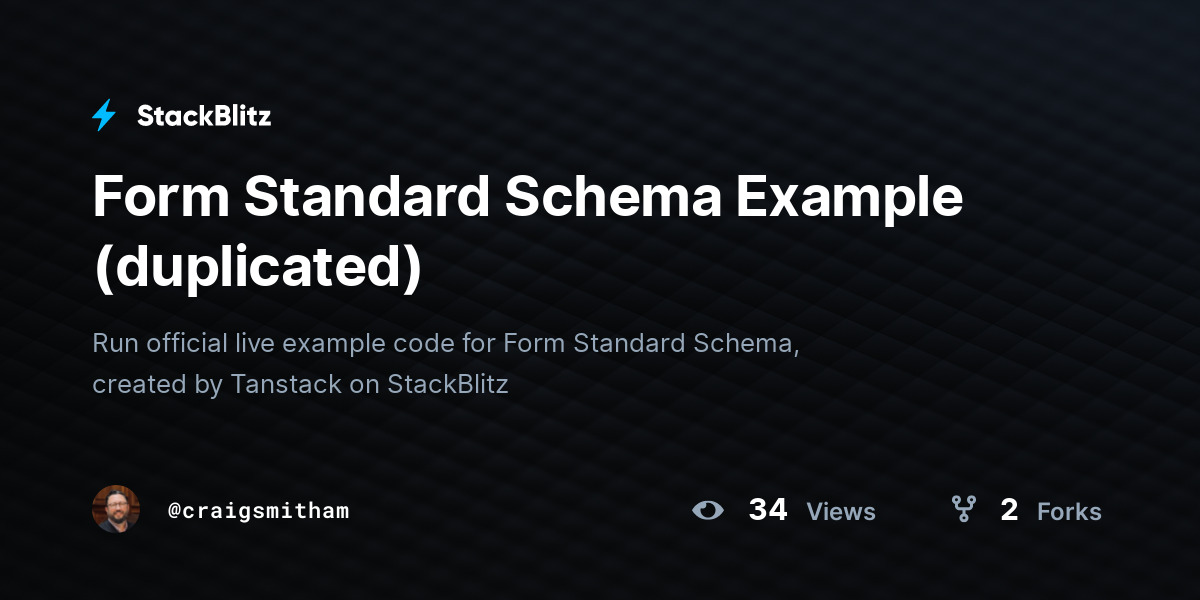 Form Standard Schema Example (duplicated) - StackBlitz