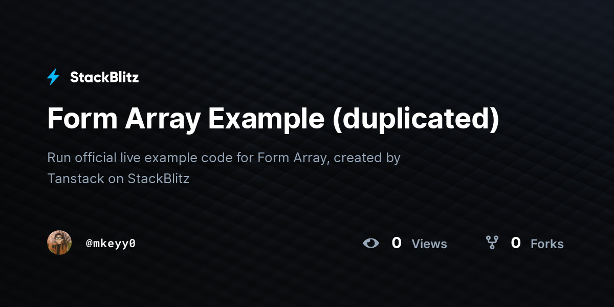 Form Array Example (duplicated) - StackBlitz