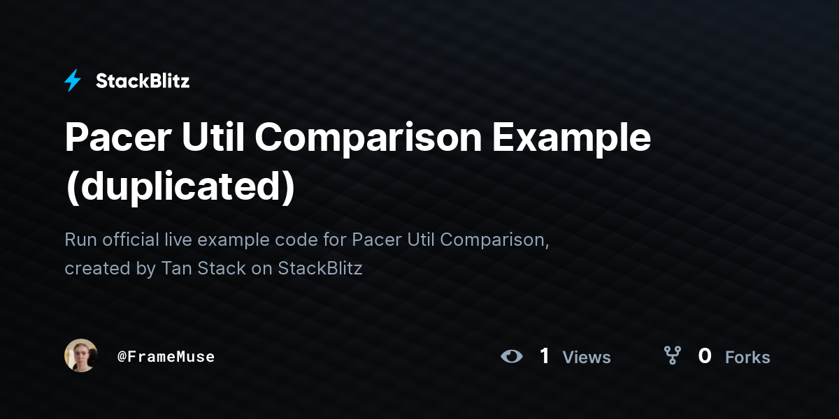 Pacer Util Comparison Example (duplicated) - StackBlitz