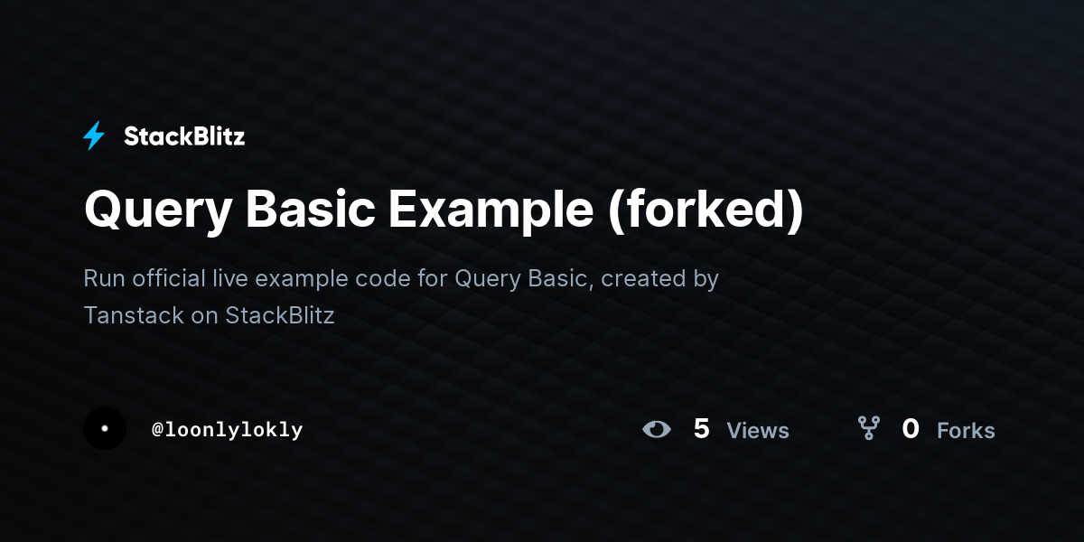 Query Basic Example (forked) - StackBlitz