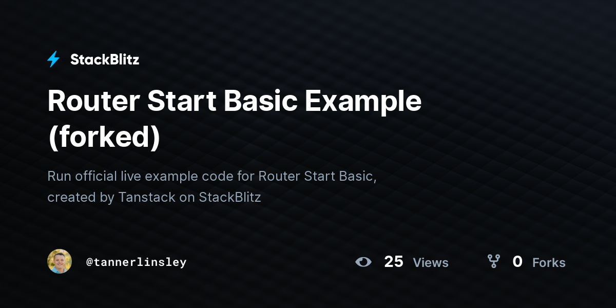 Router Start Basic Example (forked) - StackBlitz