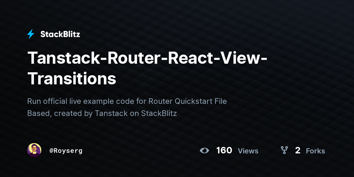 Tanstack-Router-React-View-Transitions - StackBlitz
