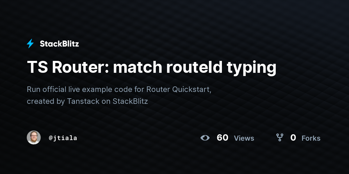TS Router: match routeId typing - StackBlitz