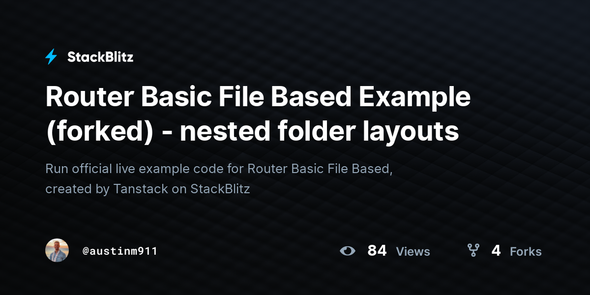 Router Basic File Based Example (forked) - nested folder layouts ...