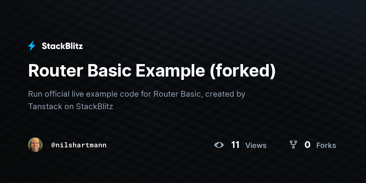 Router Basic Example (forked) - StackBlitz