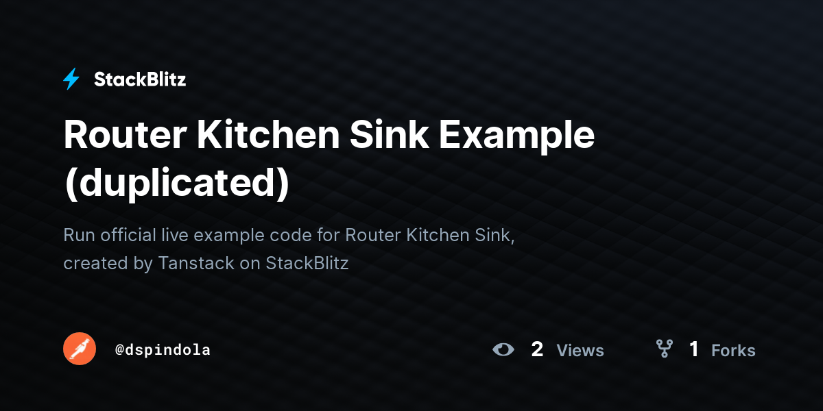 Router Kitchen Sink Example (duplicated) - StackBlitz