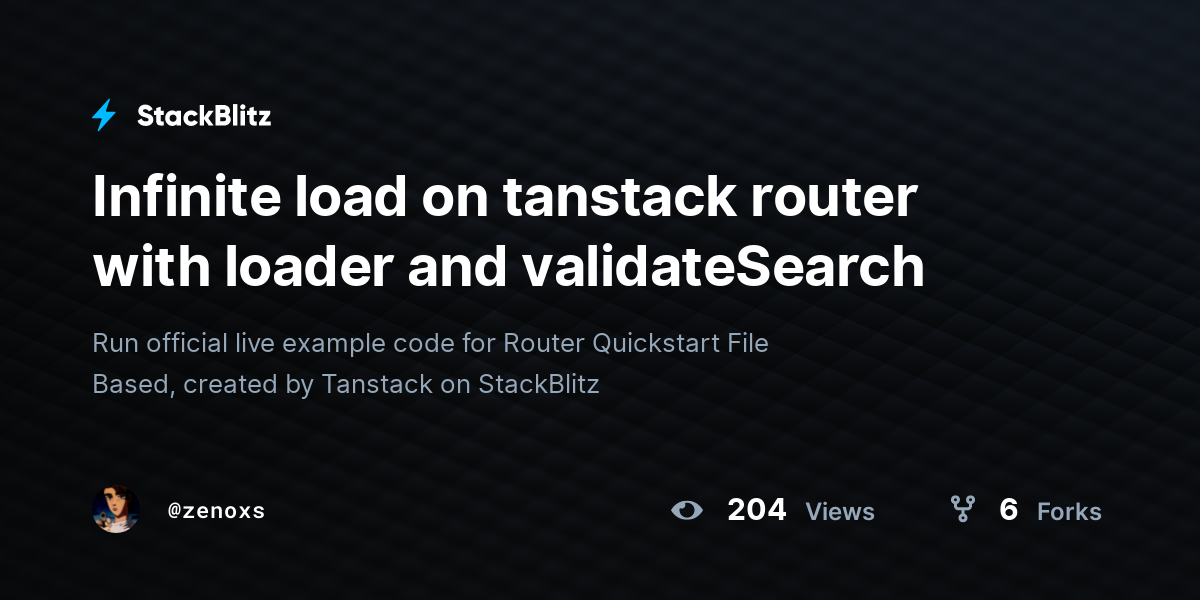Infinite load on tanstack router with loader and validateSearch ...