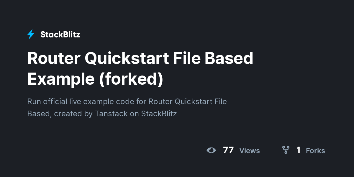 Router Quickstart File Based Example Forked Stackblitz