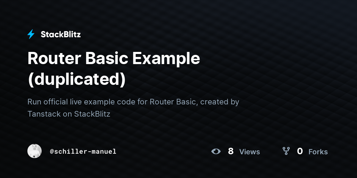 Router Basic Example (duplicated) - StackBlitz