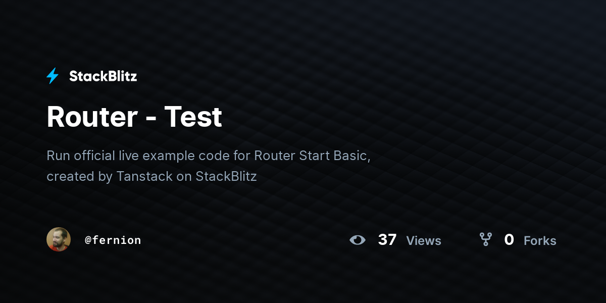 Router - Test - StackBlitz