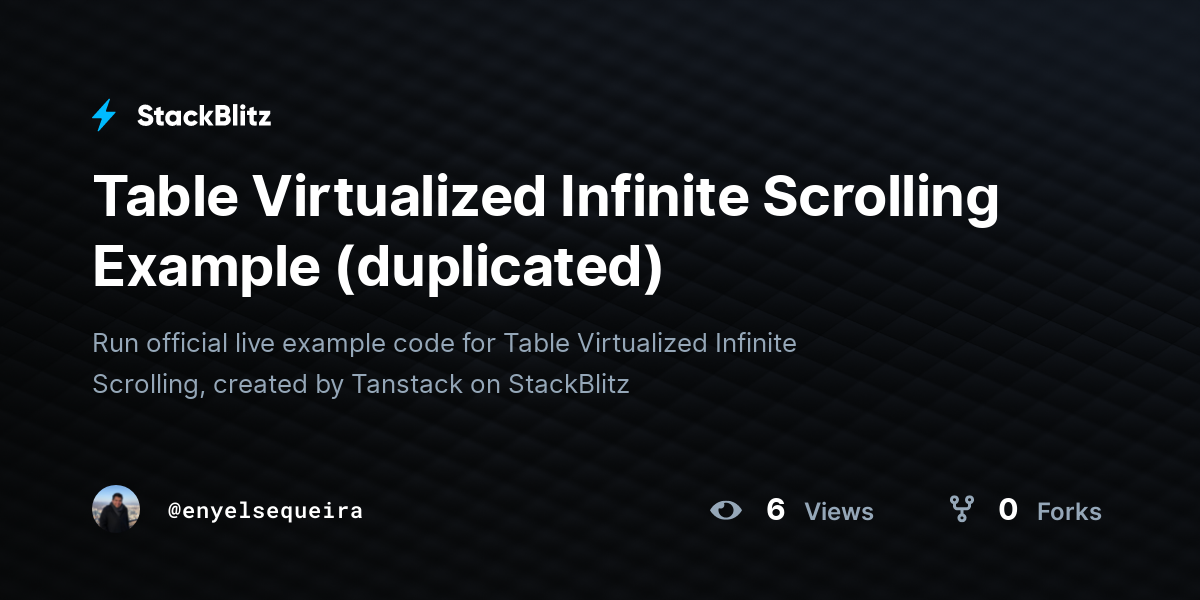 Table Virtualized Infinite Scrolling Example (duplicated) - StackBlitz