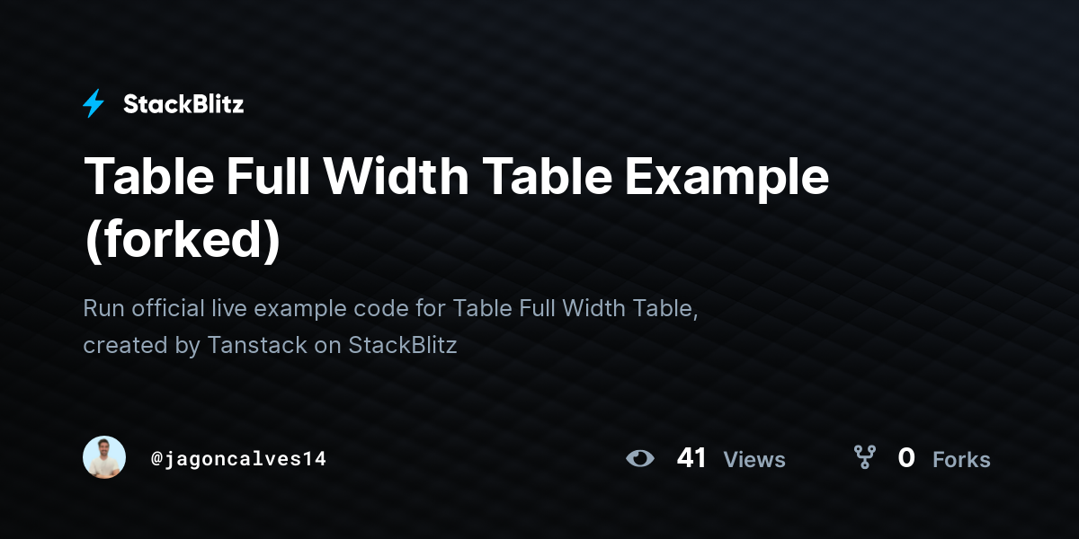 Table Full Width Table Example (forked) - StackBlitz