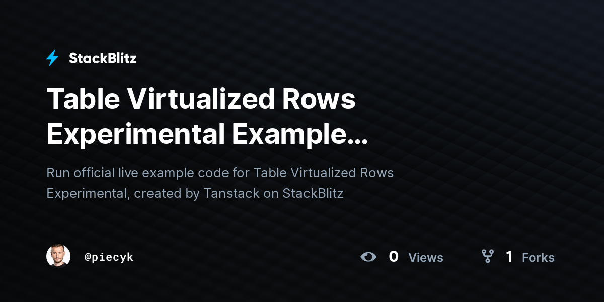 Table Virtualized Rows Experimental Example (duplicated) - StackBlitz