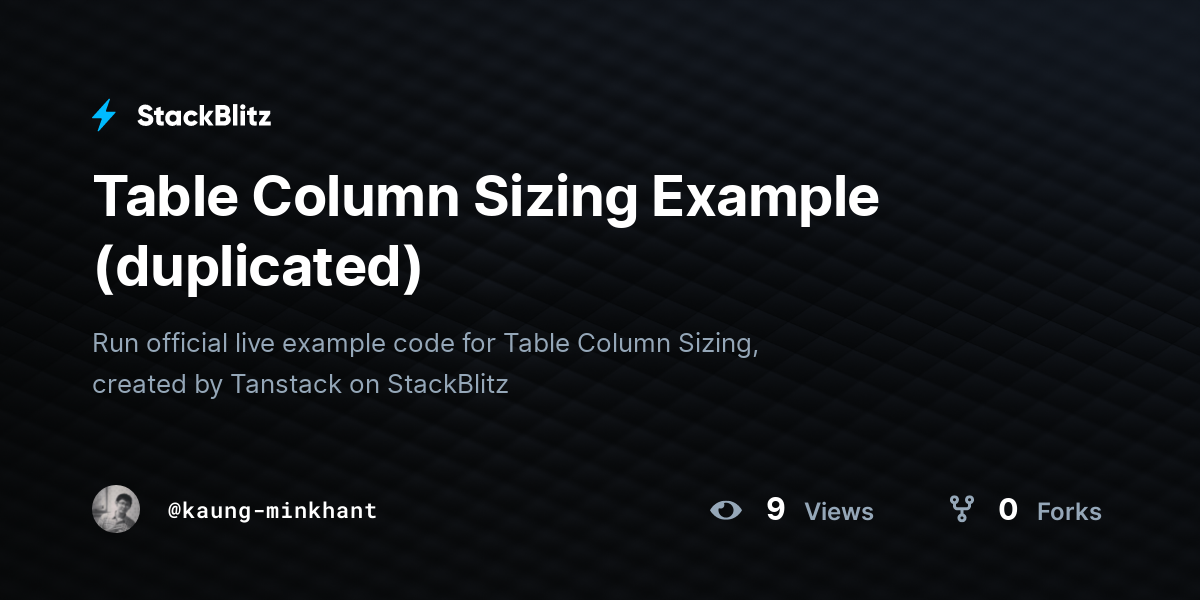 Table Column Sizing Example (duplicated) - StackBlitz