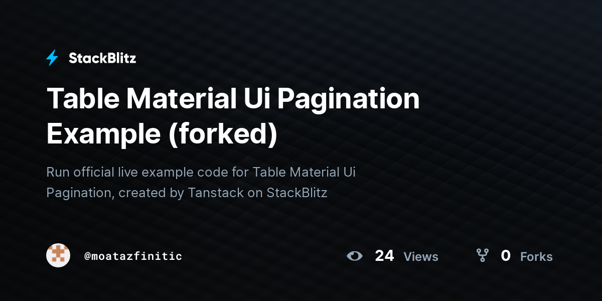Table Material Ui Pagination Example (forked) - StackBlitz