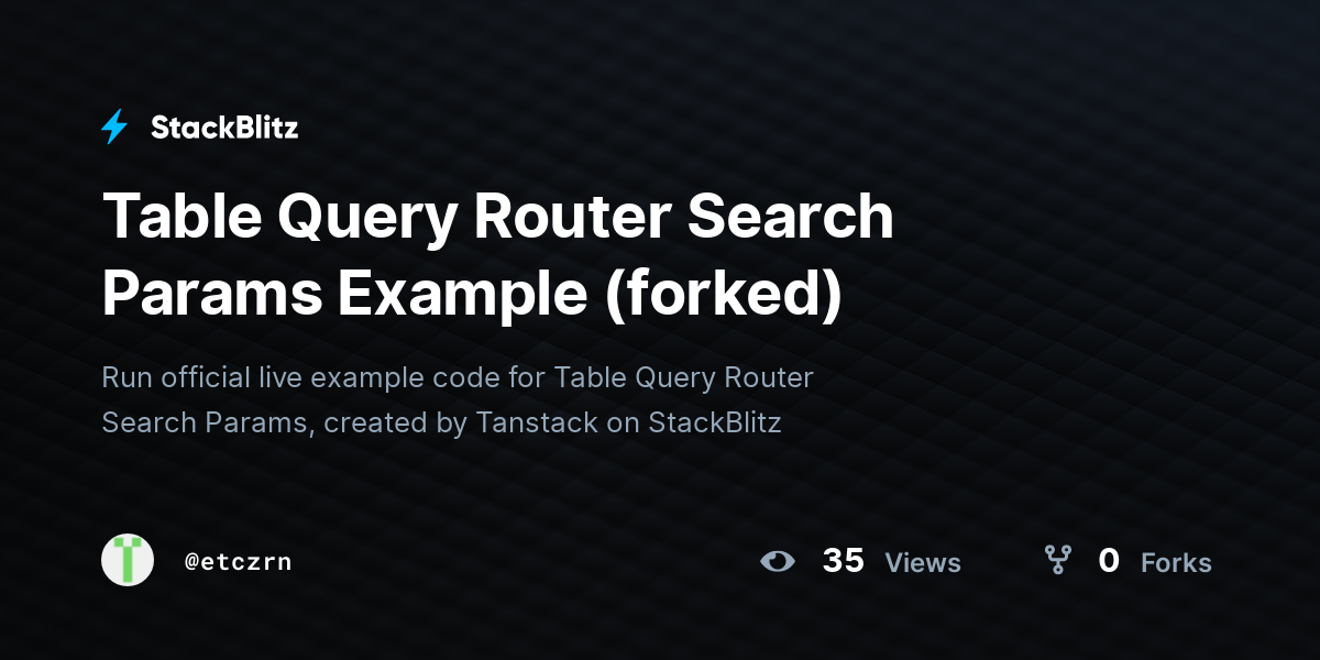 Table Query Router Search Params Example (forked) - StackBlitz