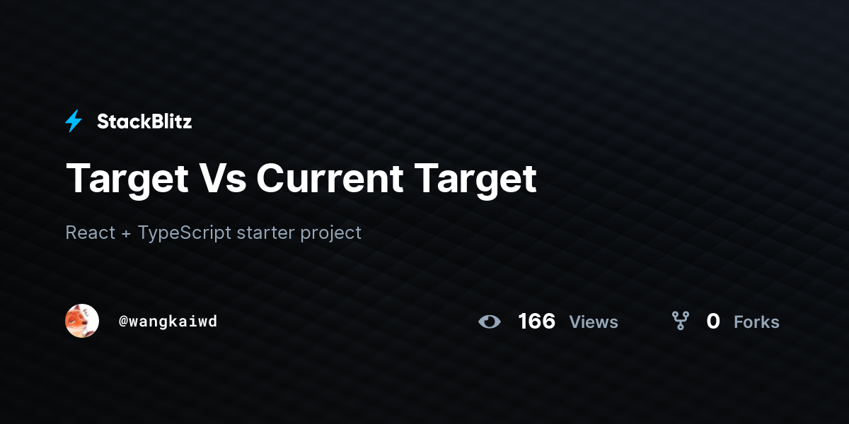 Target Vs Current Target - StackBlitz